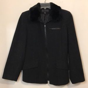 Gallery wool charcoal zippered peacoat size S